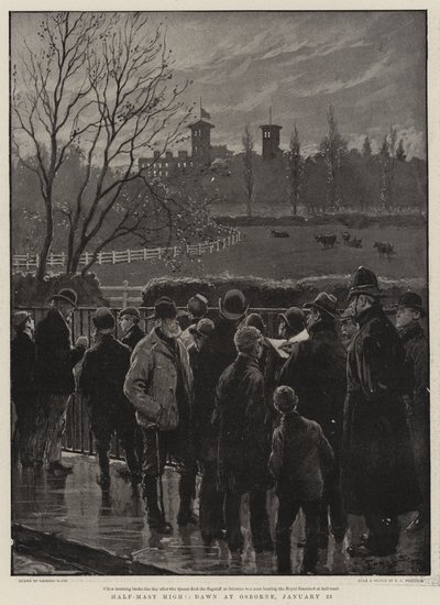 Halfstok, zonsopgang bij Osborne, 23 januari door Georges Bertin Scott