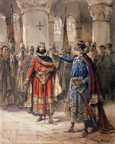 Hugues I Capet (941-996), Koning van Frankrijk en Adalbert de Perigord, uit 