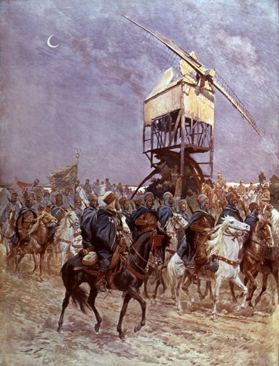 Marokkaanse soldaten in het Franse koloniale leger vechten in Vlaanderen door Georges Bertin Scott