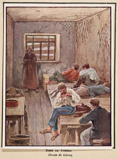 In de Cheka; uit Histoire des Soviets, uitgegeven 1922 door Georges Carrey