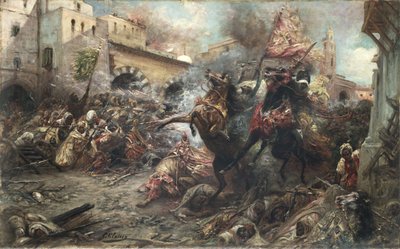 Arabieren in gevecht door Georges Clairin