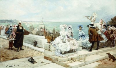 Elegante figuren kijken naar de regatta, 1889 door Georges Clairin