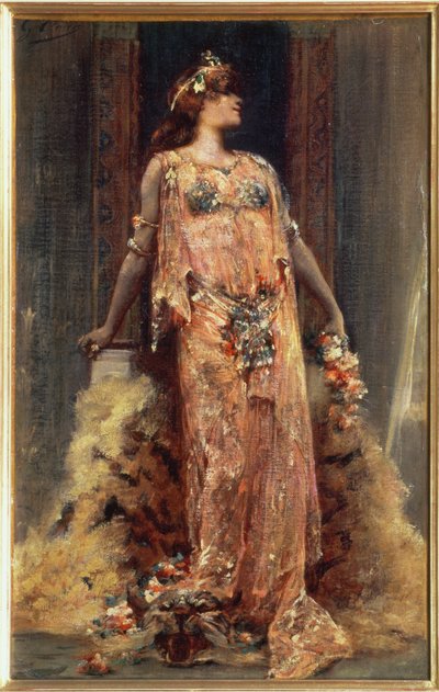 Sarah Bernhardt in de rol van Cleopatra door Georges Clairin