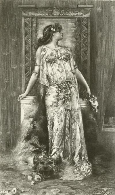 Sarah Bernhardt als Cleopatra door Georges Clairin