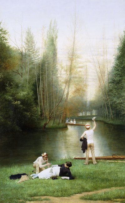 Flirtatie, 1885 door Georges Croegaert