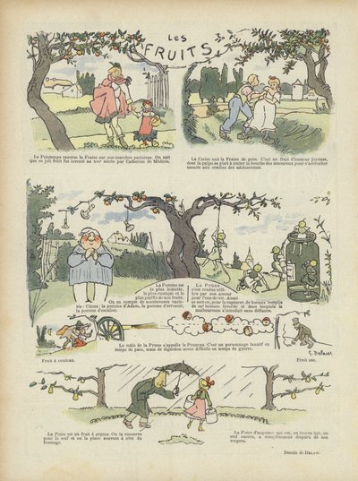 Vruchten. Illustratie voor Le Rire door Georges Delaw