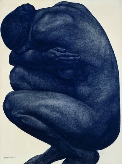 Hurkende vrouwelijke naakt, 1916 door Georges Dorignac