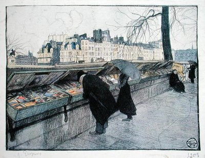 Bouquinistes langs de linkeroever van de Seine bij de Pont-Neuf, Parijs door Georges Dupuis