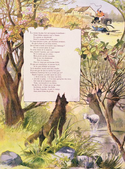 De wolf en het lam, uit Fabels van Jean de La Fontaine (1621-95) door Georges Fraipont
