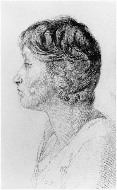 Idioot, illustratie uit een onuitgegeven verhandeling door Jean Etienne Dominique Esquirol (1772-1840) over de krankzinnigen van het Salpetriere-asiel, c.1818 door Georges Francois Gabriel