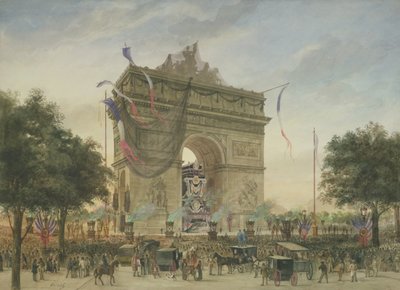 De begrafenis van Victor Hugo (1802-85) door Georges Francois Guiaud