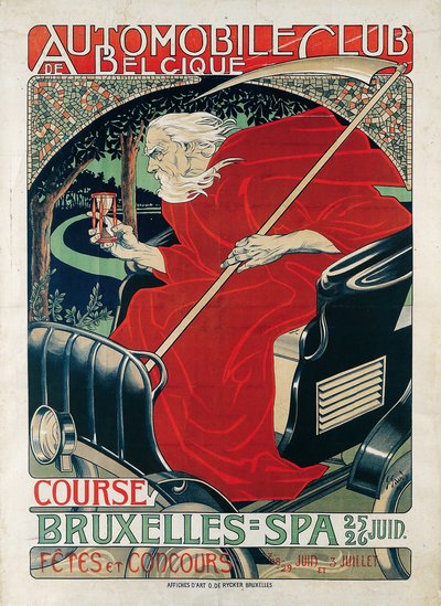 Automobielclub België. Race Brussel - Spa, 1898 door Georges Gaudy