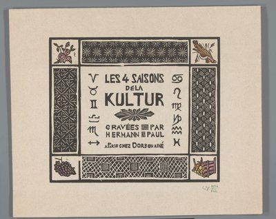 Omslag voor vier prenten van verschrikkingen van de Eerste Wereldoorlog door Georges Hermann Rene Paul