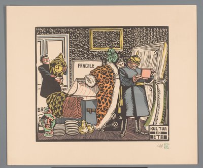 Soldaten plunderen een huis door Georges Hermann Rene Paul