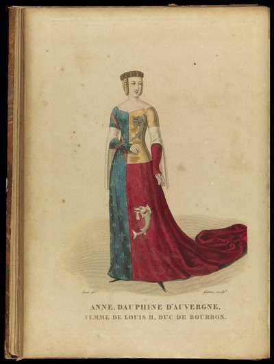 Anne van Auvergne 1358-1417, gravin van Forez en hertogin van Bourbon, late 18e eeuw door Georges Jacques Gatine