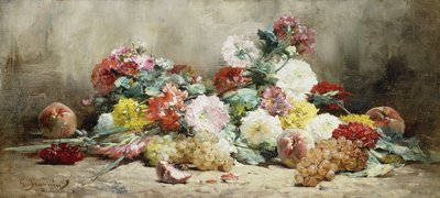 Anjers, rozen, druiven en perziken door Georges Jeannin