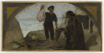 Schets voor de eetkamer van het Hôtel de Ville de Paris: De Vis, ca. 1893 door Georges Jules Bertrand