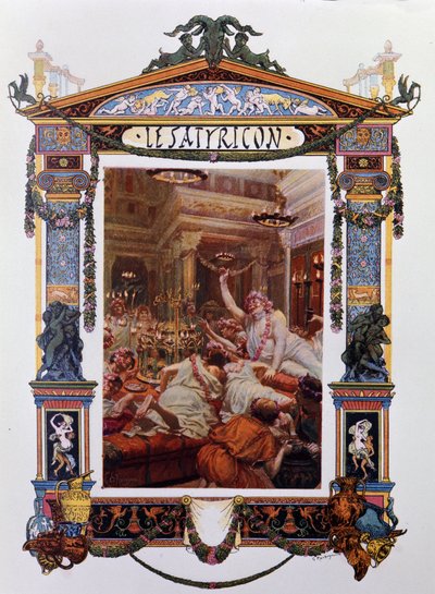 Frontispice van het werk van Petronius Arbiter: De Satyricon. Illustratie door Georges-Antoine Rochegrosse door Georges Marie Rochegrosse