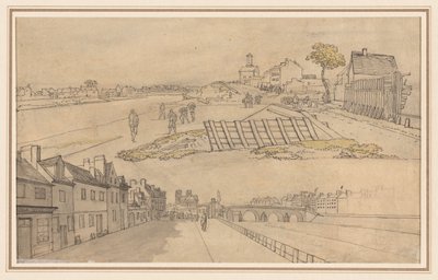 Twee Uitzichten van Parijs (verso) door Georges Michel