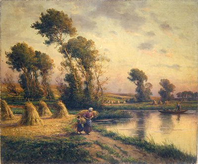 Landelijk landschap door Georges Philibert Charles Maroniez