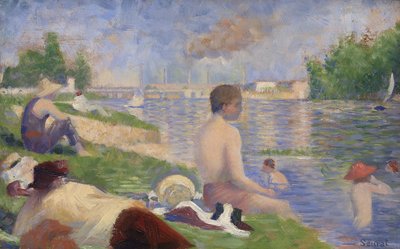 Laatste studie voor baders in Asnières, 1883 door Georges Pierre Seurat