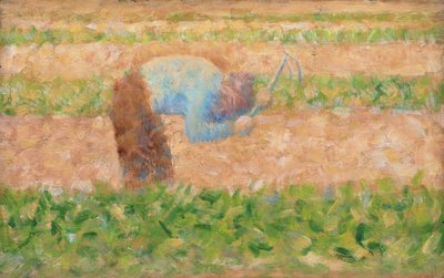 Man met een hooivork, ca. 1882 door Georges Pierre Seurat
