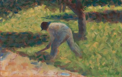 Boer met een Schoffel, ca. 1882 door Georges Pierre Seurat