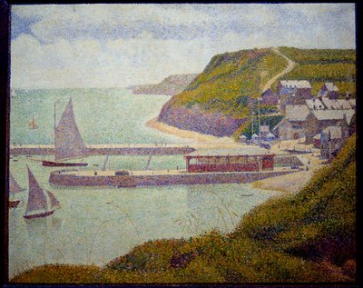 Port en Bessin, voor haven, vloed door Georges Pierre Seurat