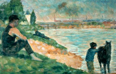Studie voor Une Baignade, 1883 door Georges Pierre Seurat