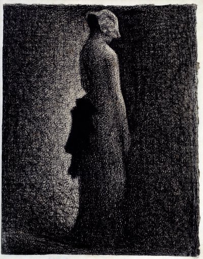 De zwarte knoop Potloodtekening door Georges Seurat (circa 1882) door Georges Pierre Seurat