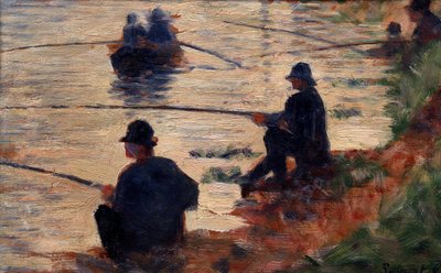 De vissers aan de studie lijn voor de grote jatte door Georges Pierre Seurat
