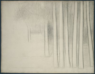 Boomstammen (studie voor La Grande Jatte) door Georges Pierre Seurat
