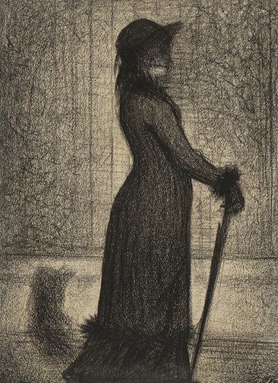 Een Elegante, Vrouw Wandelt door Georges Pierre Seurat