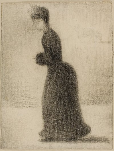 Vrouw met een mof door Georges Pierre Seurat