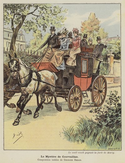 Le Mystere de Courvaillan (kleur litho) door Georges Redon