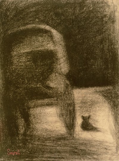 Koets en Hond, ca. 1882-84 door Georges Seurat