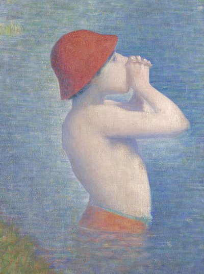 Detail van de Baders bij Asnières, 1884 door Georges Seurat