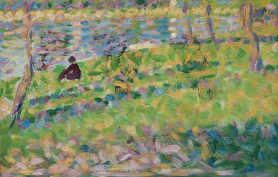 Frans: Paysage, homme assis door Georges Seurat