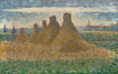 Hooibergen door Georges Seurat