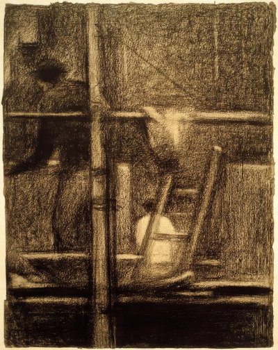De steiger door Georges Seurat