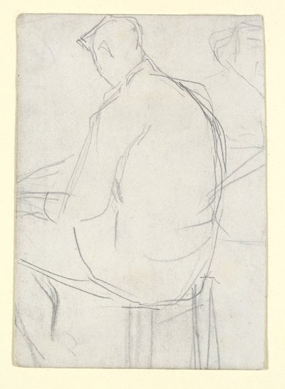 Man zittend op een kruk door Georges Seurat