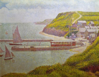Porten-Bessin, voorhaven, hoogtij (Calvados) door Georges Seurat