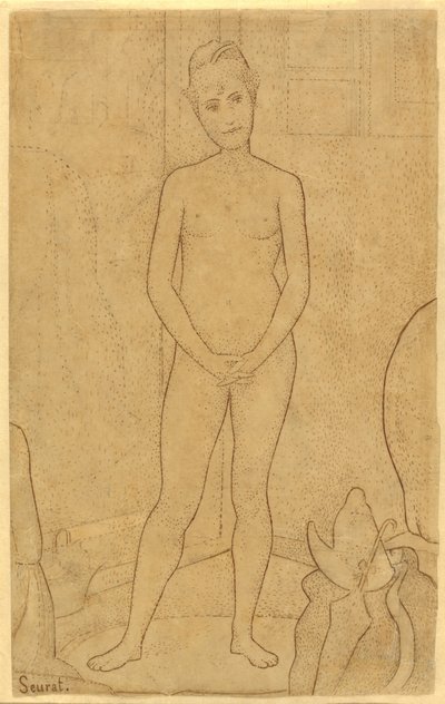 Studie naar "De Modellen" door Georges Seurat