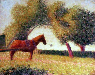 Het aangespannen paard, 1883 door Georges Seurat