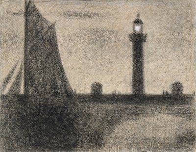 De vuurtoren van Honfleur, 1886 door Georges Seurat