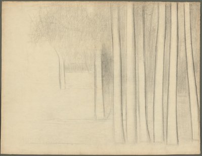 Boomstammen (studie voor La Grande Jatte) door Georges Seurat