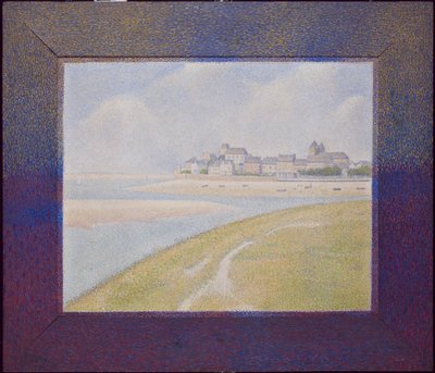 Uitzicht op Le Crotoy, stroomopwaarts, 1889 door Georges Seurat