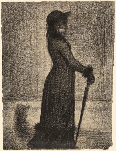 Wandelende vrouw door Georges Seurat