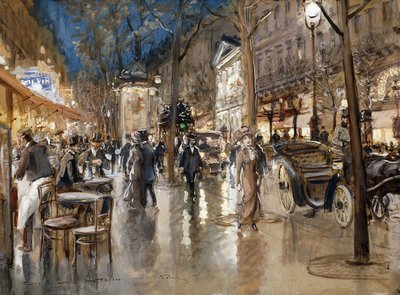 Avond op een Parijse boulevard door Georges Stein
