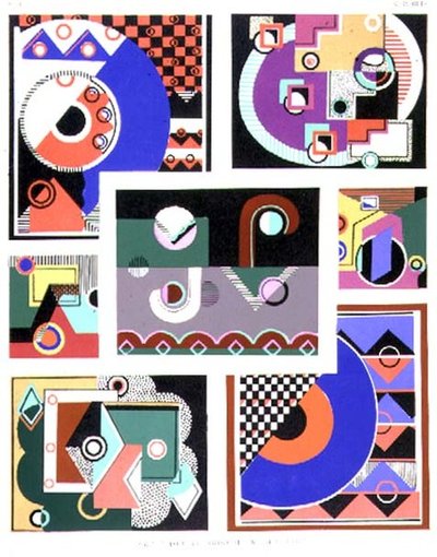 Geometrische ontwerpen, album nr. 1, uitgegeven eind jaren 1920 door Georges Valmier
